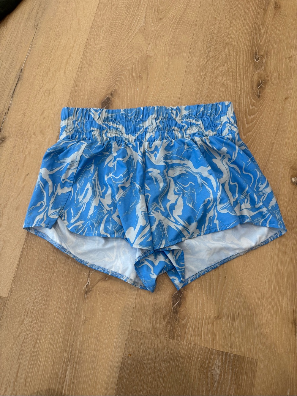 Zella Blue Marble Print Women’s Running Shorts